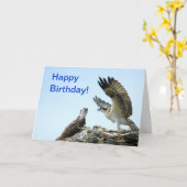 ハッピーバースデーのミサゴのフラッピングによってはカードが飛びます カード (黄色い花)