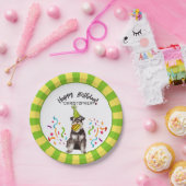 ハッピーバースデーのミニチュア・シュナウツァー犬のパーティー ペーパープレート (パーティー)