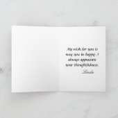 ハッピーバースデーのヤシの木の自然男性がパーソナライズ カード (内部)