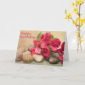 ハッピーバースデーのユリ カード (黄色い花)