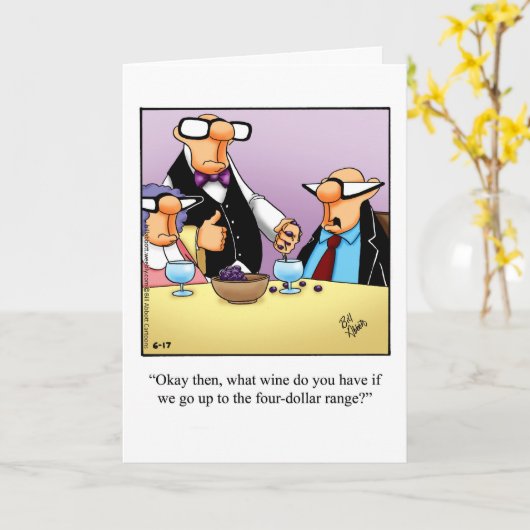 ハッピーバースデーのユーモアのグリーティングカード カード (黄色い花)