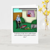 ハッピーバースデーのユーモアのグリーティングカード カード (黄色い花)