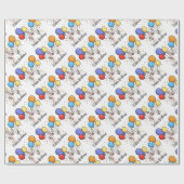 ハッピーバースデーのラマ ラッピングペーパー (フラット)