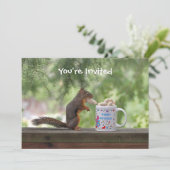 ハッピーバースデーのリス 招待状 (スタンド正面)