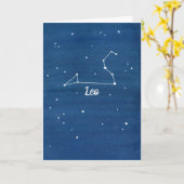 ハッピーバースデーのレオの星座の星の印 カード (黄色い花)