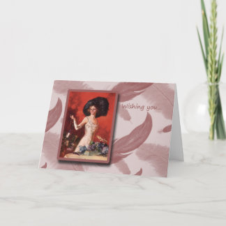 ハッピーバースデーのレトロのファッションおよび帽子 カード