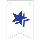 ハッピーバースデーのロイヤルブルーおよび白 バンティングフラッグ (第1の旗)