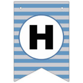 ハッピーバースデーのロケットの船のブルーグレーの旗布の旗 バンティングフラッグ (第2の旗)