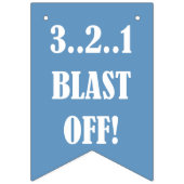 ハッピーバースデーのロケットの船のブルーグレーの旗布の旗 バンティングフラッグ (第1の旗)