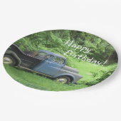 ハッピーバースデーのヴィンテージのトラック ペーパープレート (アングル)