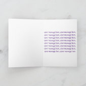 ハッピーバースデーのヴィンテージの薄紫の花 カード (内部)