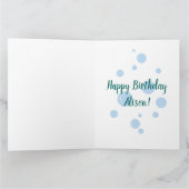 ハッピーバースデーの人魚が水中にいる カード (内部)