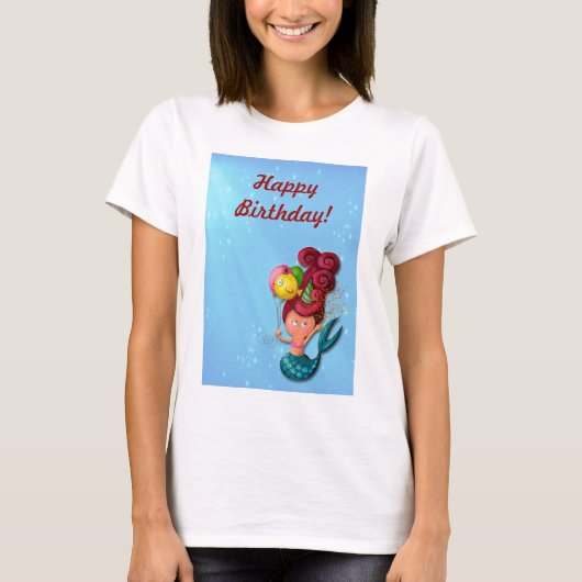 ハッピーバースデーの人魚 Tシャツ (正面)
