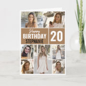 ハッピーバースデーの任意の年齢写真 |コラージュ カード (正面)