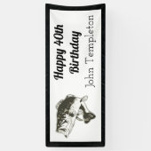 ハッピーバースデーの低音の魚釣りの人の旗 横断幕 (縦)