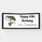 ハッピーバースデーの低音の魚釣りの人の旗 横断幕 (横)