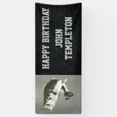 ハッピーバースデーの低音の魚釣りの人の旗 横断幕 (縦)