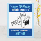 ハッピーバースデーの作家 カード (黄色い花)