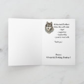 ハッピーバースデーの兄弟のユーモアのオオカミ、オオカミ カード (内部)