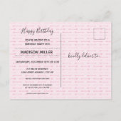 ハッピーバースデーの写真と矢印 – 誕生日はがき インビテーションポストカード (裏面)