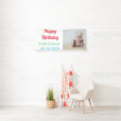 ハッピーバースデーの写真カラフルの蝋燭 横断幕 (インサイチュ)