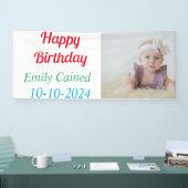 ハッピーバースデーの写真カラフルの蝋燭 横断幕 (トレードショー)