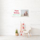 ハッピーバースデーの写真カラフルの蝋燭 横断幕 (インサイチュ)