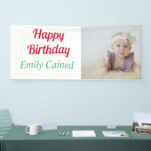 ハッピーバースデーの写真カラフルの蝋燭 横断幕 (トレードショー)