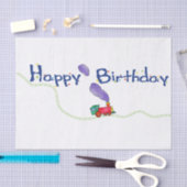 ハッピーバースデーの列車 薄葉紙 (クラフト)