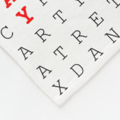 ハッピーバースデーの単語の調査のパズル フリースブランケット (角)