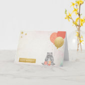 ハッピーバースデーの単語の雲 カード (黄色い花)