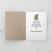 ハッピーバースデーの友人のかわいいコアラの友人 カード (内部)