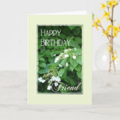 ハッピーバースデーの友人花 カード (黄色い花)