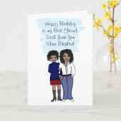 ハッピーバースデーの友最高の人 カード (黄色い花)