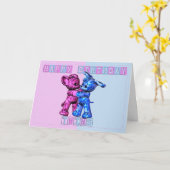 ハッピーバースデーの双生児 カード (黄色い花)