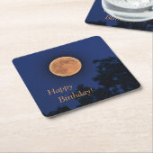 ハッピーバースデーの収穫月 スクエアペーパーコースター (アングル)