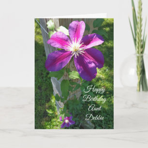 ハッピーバースデーの叔母さんPurple Flower Clematis カード