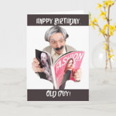 ハッピーバースデーの古い人 カード (黄色い花)