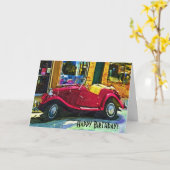 ハッピーバースデーの古顔車 カード (黄色い花)