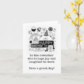 ハッピーバースデーの同僚、笑いカードをもたらす カード (黄色い花)