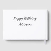 ハッピーバースデーの名前のタイトルシンプルミニマル追加 ゲストブック (裏面)