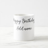 ハッピーバースデーの名前のタイトルシンプルミニマル追加 コーヒーマグカップ (中央)
