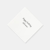 ハッピーバースデーの名前のタイトルシンプルミニマル追加 スタンダードカクテルナプキン (角)