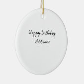 ハッピーバースデーの名前のタイトルシンプルミニマル追加 セラミックオーナメント (右)