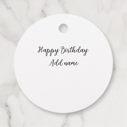 ハッピーバースデーの名前のタイトルシンプルミニマル追加 フェイバータグ (裏面)