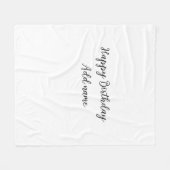 ハッピーバースデーの名前のタイトルシンプルミニマル追加 フリースブランケット (正面(横))