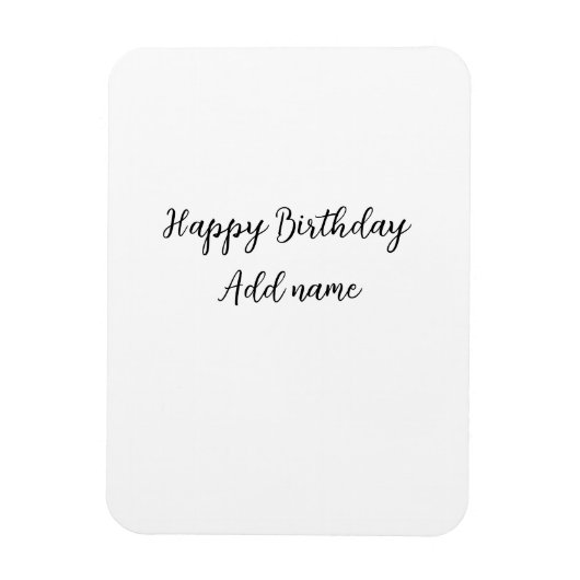 ハッピーバースデーの名前のタイトルシンプルミニマル追加 マグネット (縦)