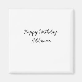 ハッピーバースデーの名前のタイトルシンプルミニマル追加 マグネット