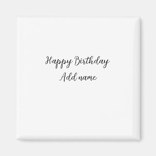 ハッピーバースデーの名前のタイトルシンプルミニマル追加 マグネット (正面)