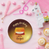 ハッピーバースデーの名前紙プレート ペーパープレート (パーティー)